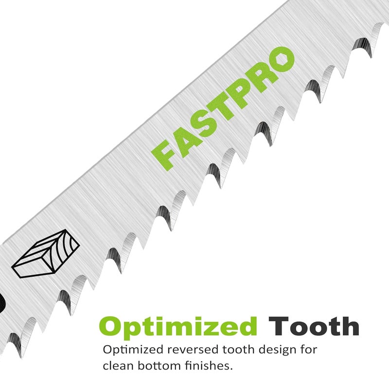 FASTPRO 50-Piece Jigsaw Blades Set with Case, Assorted T-Shank Jig Saw Blades for Wood, Metal and Plastic Cutting - Image 3